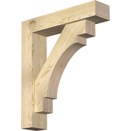 Ekena Millwork Merced Block Rough Sawn Bracket w/ Offset Brace, Douglas Fir, 6"W x 26"D x 30"H BKT0604X26X30MRC05RDF